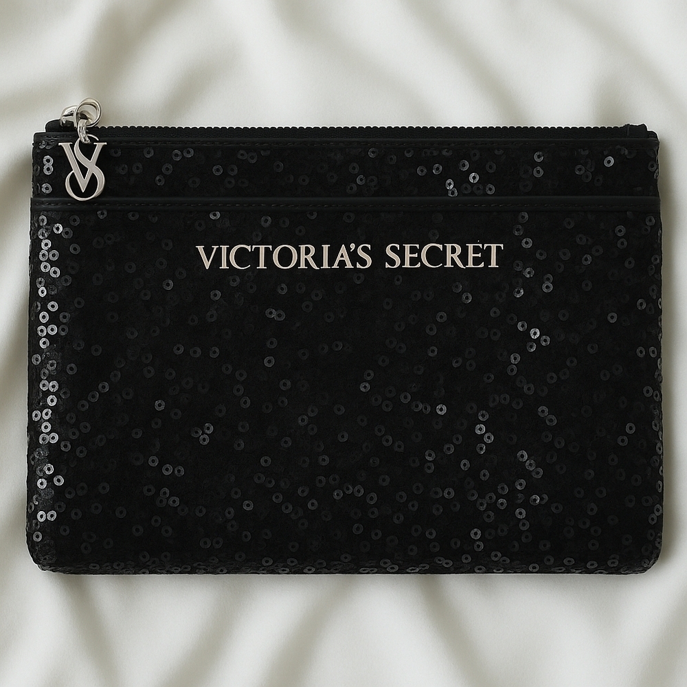 NWOT Victoria's Secret Limited Edition Black Sequined Clutch
